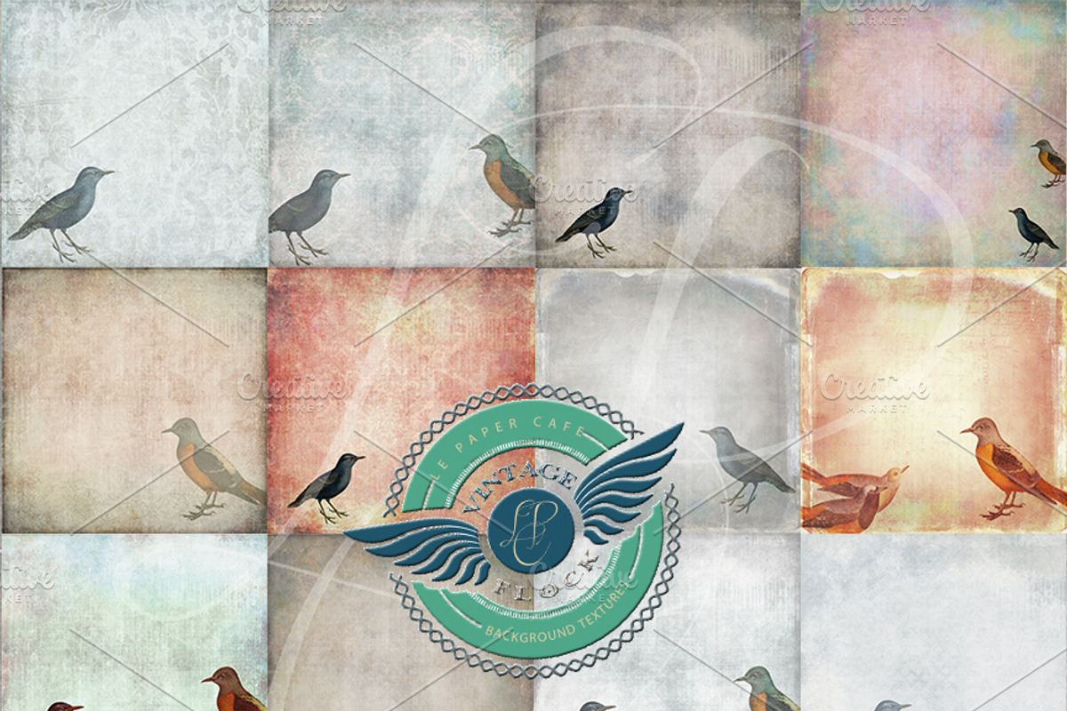 Vintage Flock - Bird Backgrounds preview 2