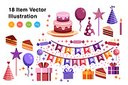 Birthday Elements Vector Illustratio, a Decorative Illustration by KAZ by IanMikraz Studio (Thumbnail 3 of 3)