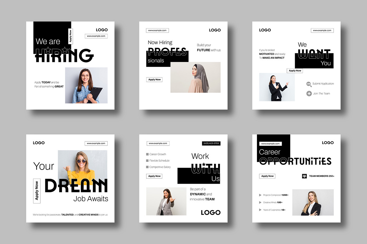 Modern Job Hiring Social Media Post, a Social Media Template by MightyDesign (Photo 1 of 8)
