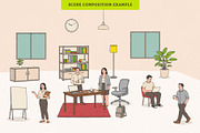 Modern Office Scene Creator, an Illustration by MEANDSTUDIO (Thumbnail 2 of 5)