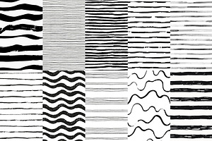 Stripes And Waves Seamless Patterns