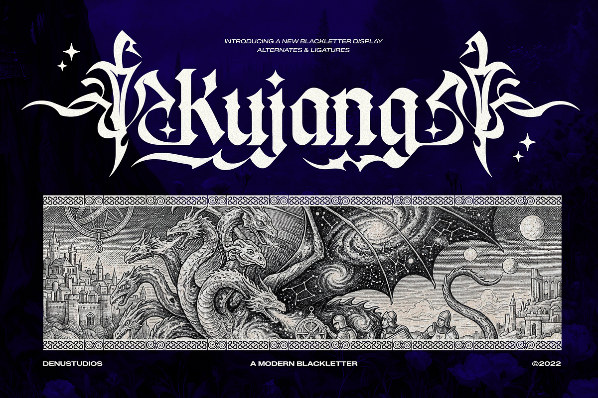 Kujang | Modern Blackletter, a Blackletter Font by Denustudios (Photo 1 of 11)