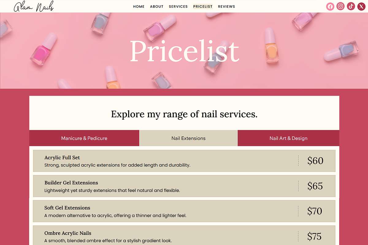 Nail Studio - Website Studio Website preview 8