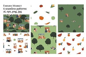 Farmer Market seamless pattern set, a Pattern Graphic by LyubovZaytseva