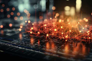 Abstract technology background with connection lines and dots. N, a Photo by AS photostudio