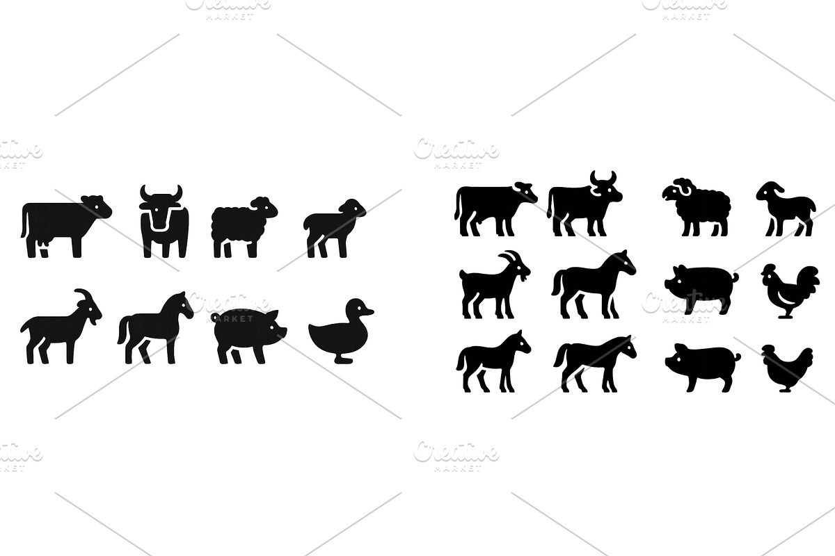 Collection of farm animal, an Animal Illustration by ZinetroN
