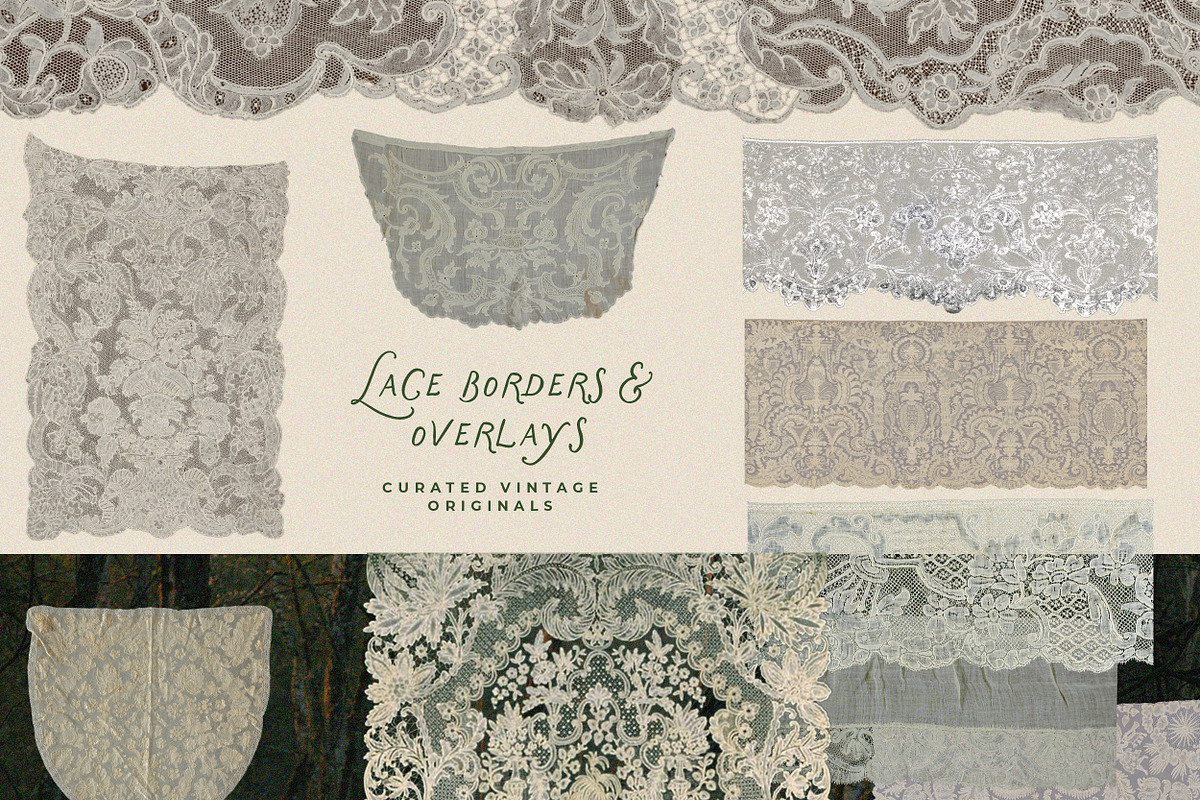 Vintage Lace Handkerchief Collage, an Object Graphic by Laras Wonderland (Photo 7 of 12)