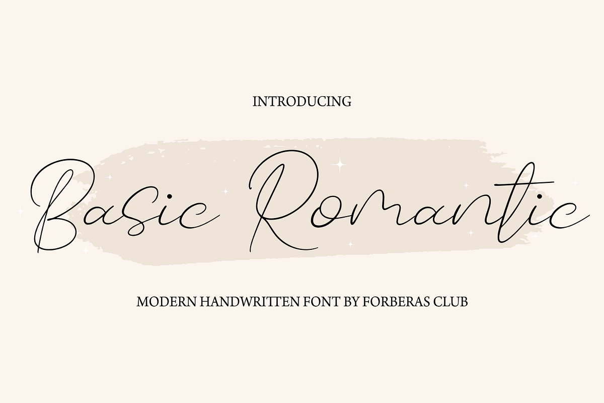 Basic Romantic | Modern Script Font, a Script Font by Forberas Club (Photo 1 of 9)