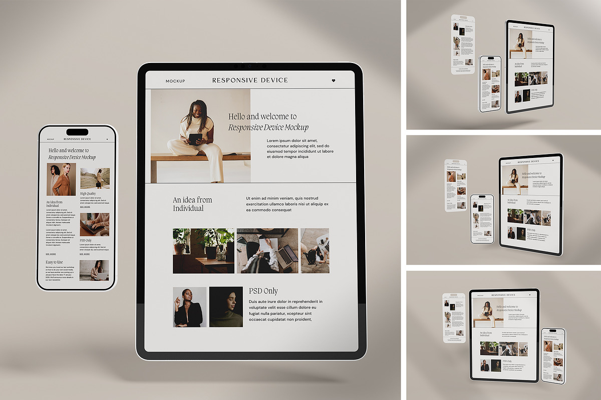 Responsive Device Mockup, a Wearable Device Mockup by xavier_studio (Photo 1 of 5)