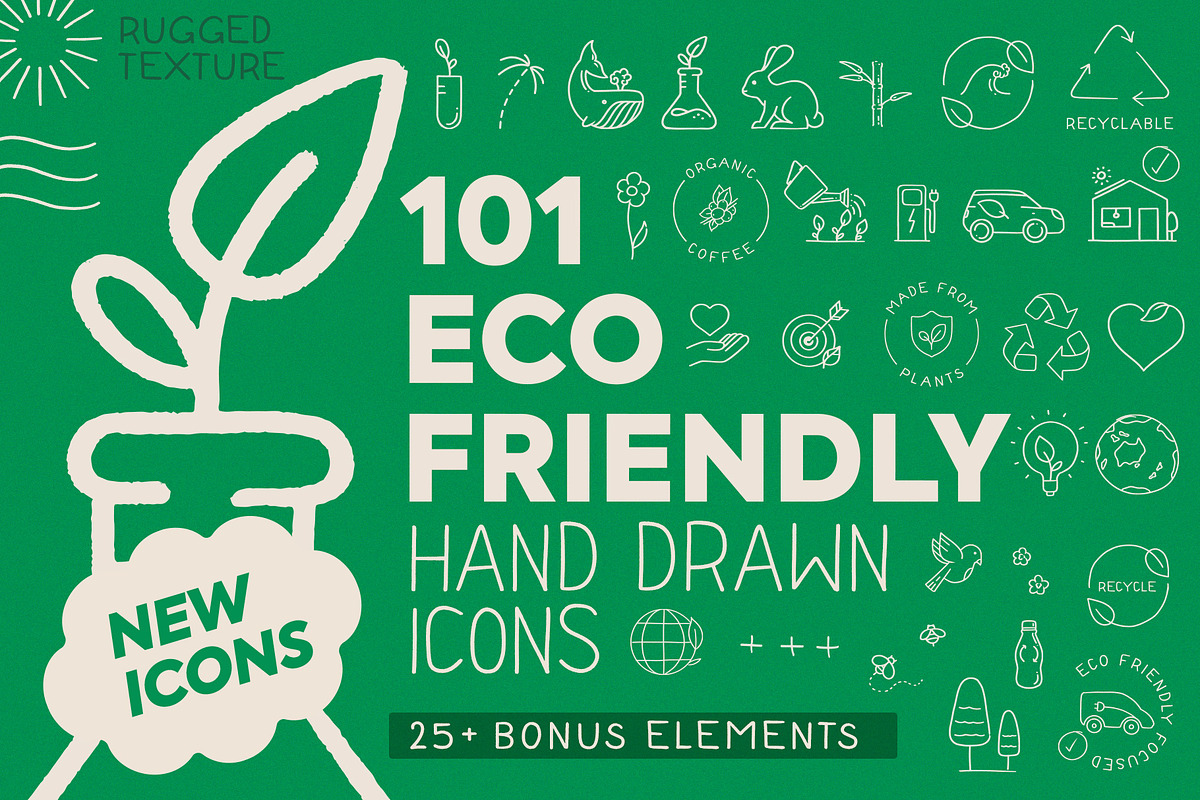 101 Eco Friendly Icons + 25 Bonus, an Outline Icon by Sinclair Creative Agency (Photo 1 of 13)