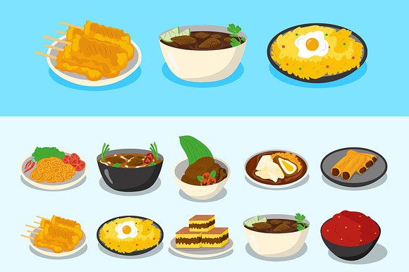 Traditional Indonesian Food Set preview 2