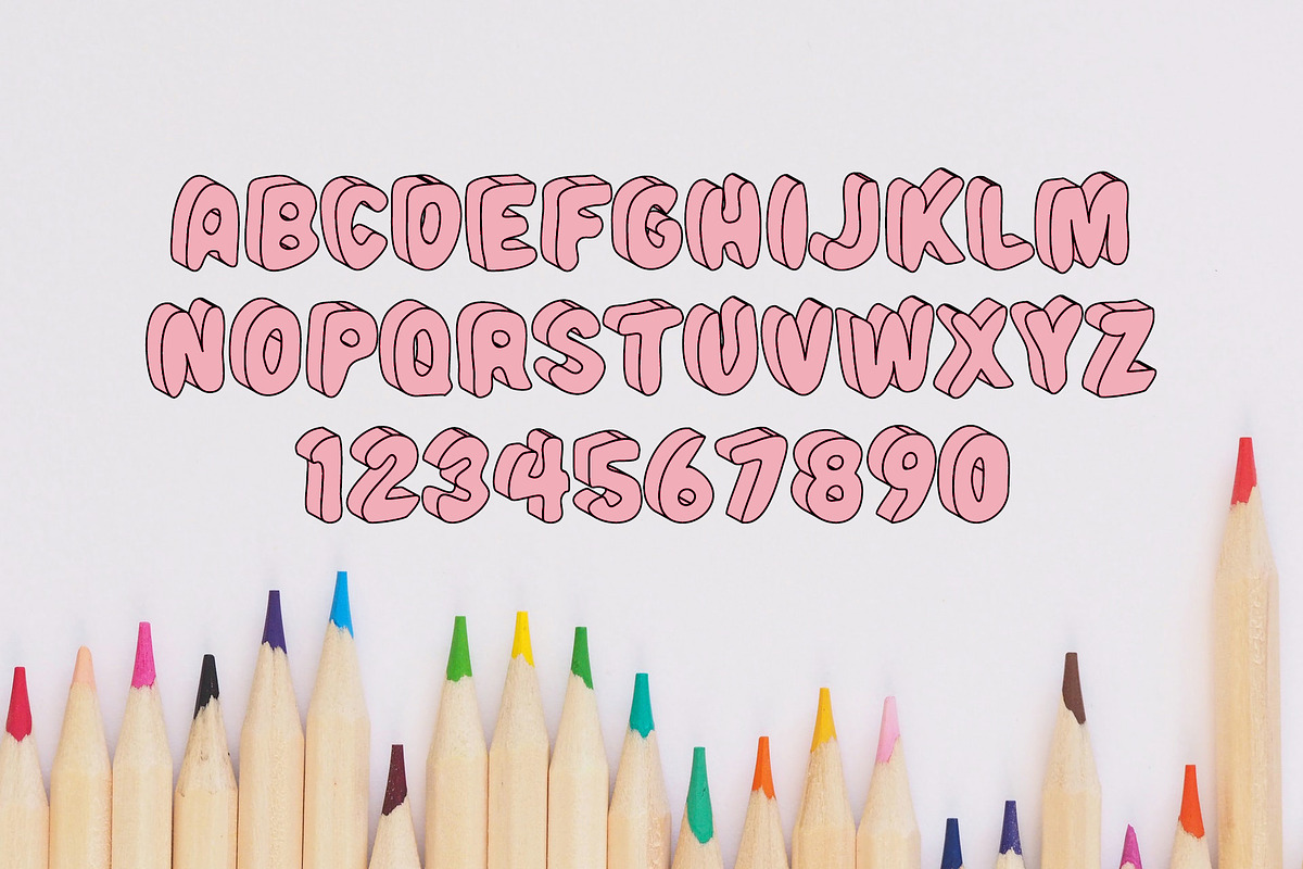 Grigio 3D SVG Color Font preview 3