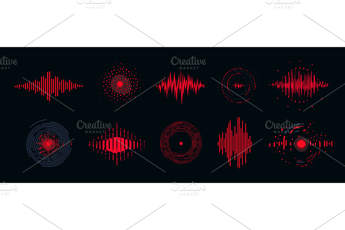 Ai voice waves. Wavy audio red, a Technology Illustration by Stock-Smart-Start
