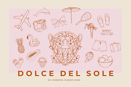 Dolce Vita Amalfi Summer Icons, an Object Illustration by Laras Wonderland