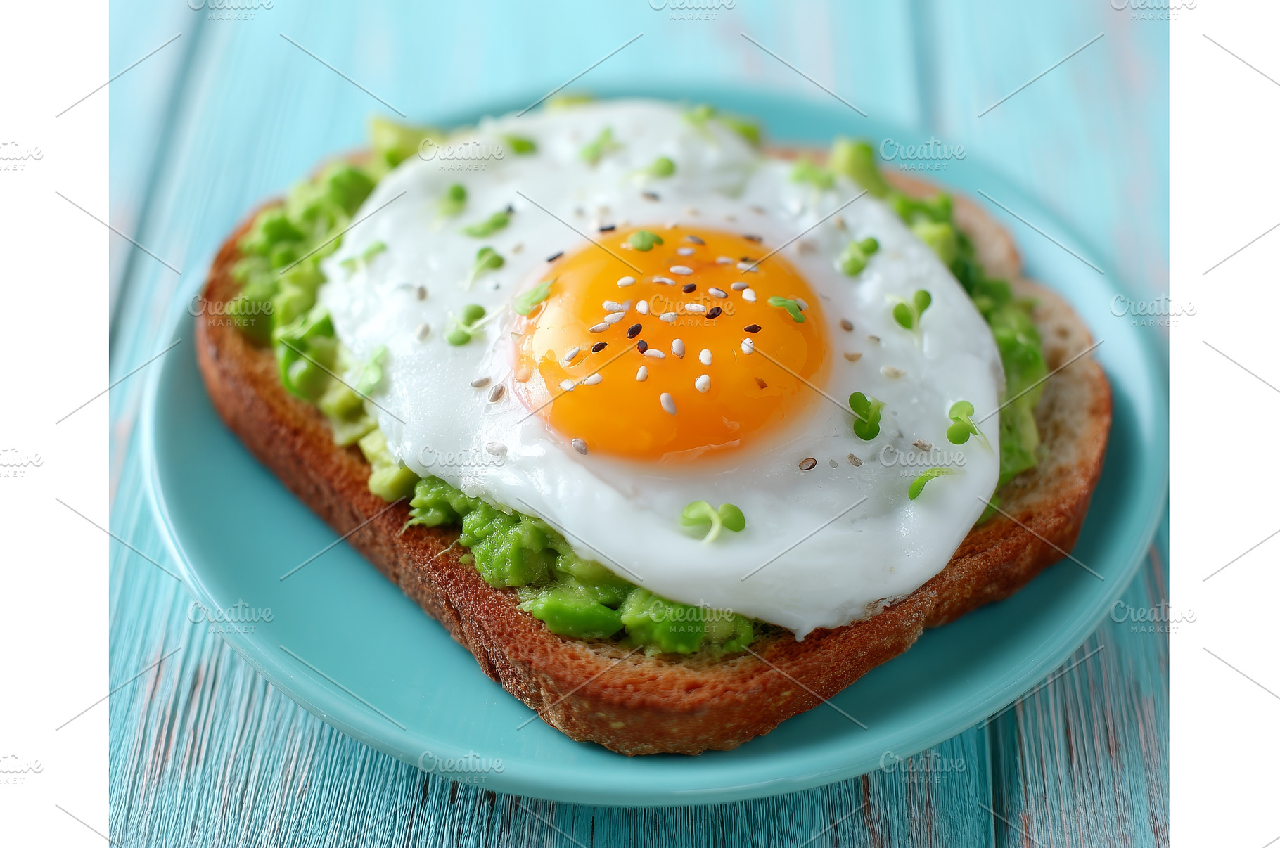 Avocado toast adorned with, a Food & Drink Photo by ZinetroN