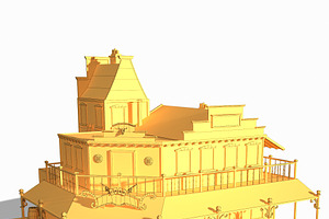 Western Saloon Low Poly