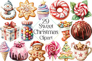 Cute Sweet Christmas Clipart PNG, an Illustration by DreamPrint404