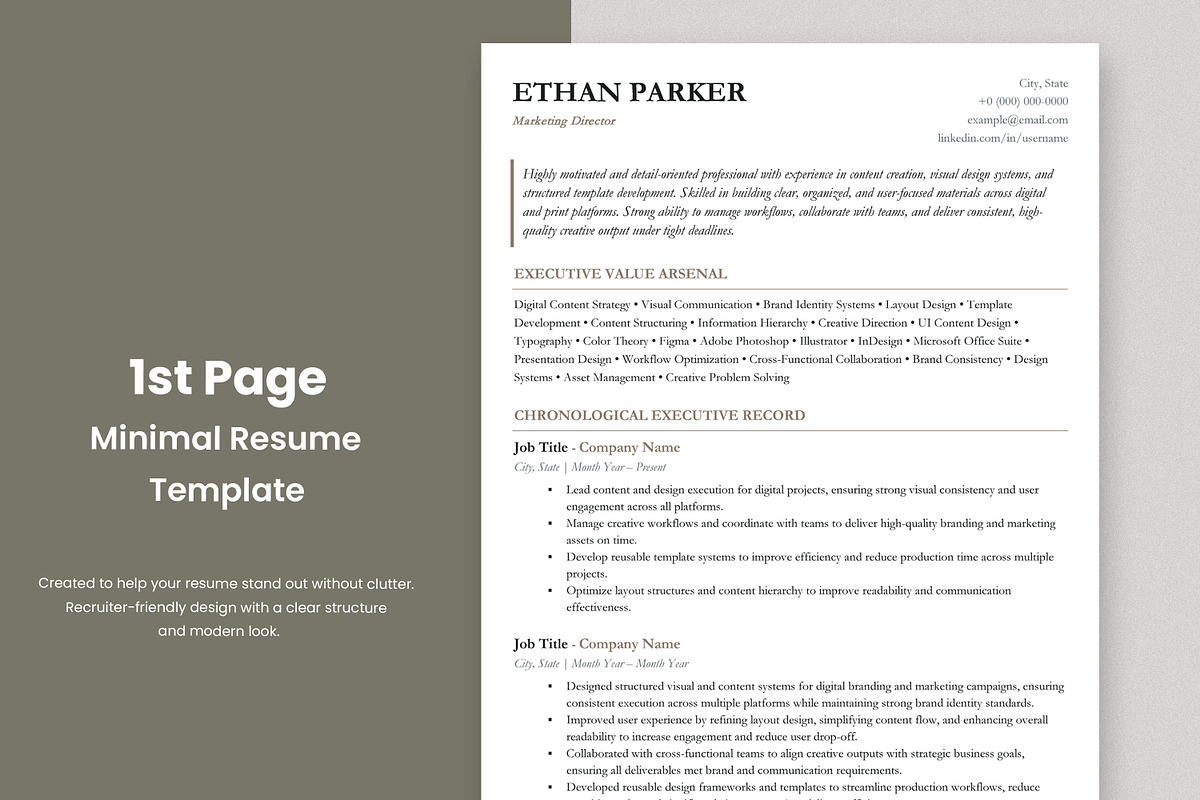 ATS Resume / CV Template, a Resume Template by Anjum Ilyas (Photo 2 of 7)