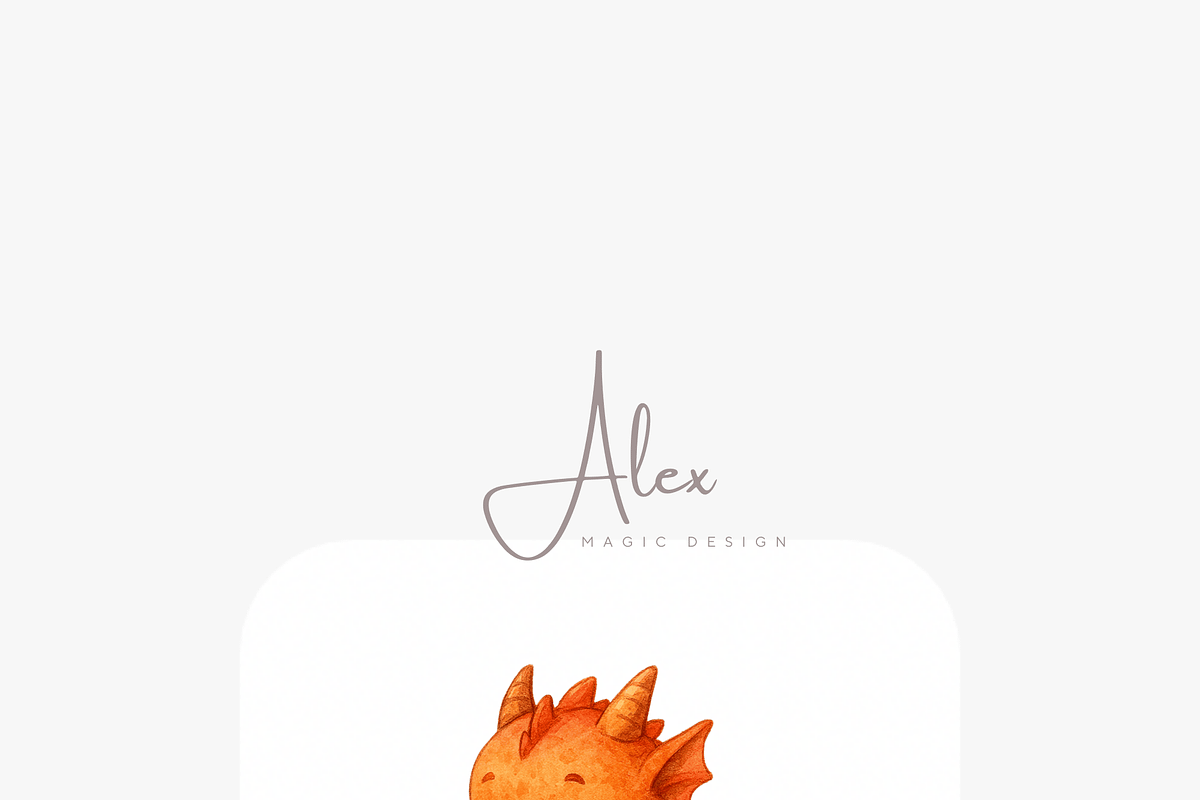 Cute Baby Dragon Clipart Set, a Decorative Illustration by Pati Charm Studio (Photo 6 of 8)