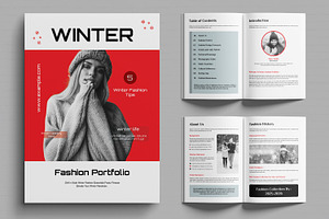 Winter Fashion Portfolio Layout, a Magazine Template by MightyDesign