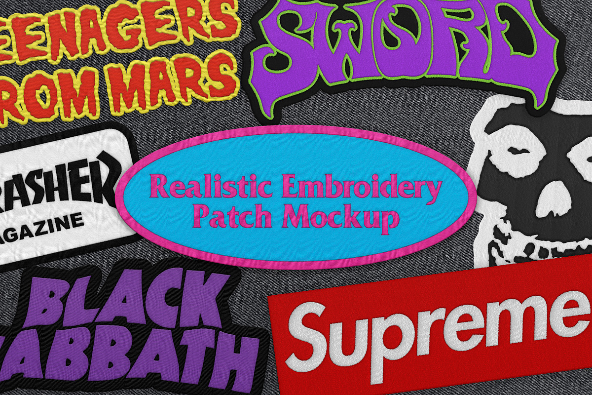 Realistic Embroidery Patch Mockup, a Merchandise Mockup by Uncentrifuged Pressure (Photo 1 of 11)