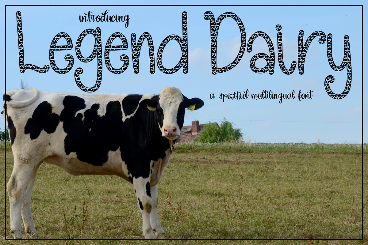Legend Dairy - A Cow Print Font, a Handwritten Font by Endless Time Graphics