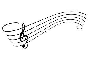 A black treble clef sits beside five, an Object Illustration by Woters little shop