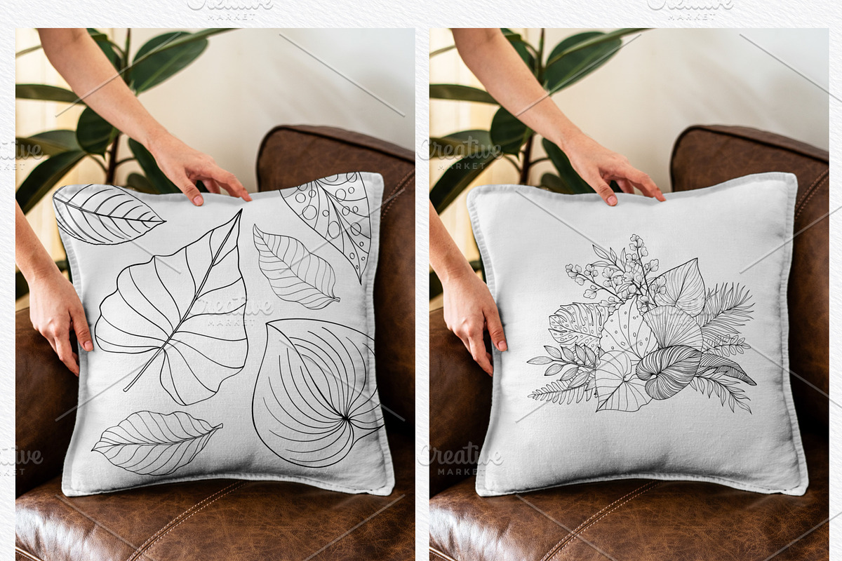 “Charm” Tropical Leaves Lineart, an Illustration by Sense Library (Photo 22 of 23)