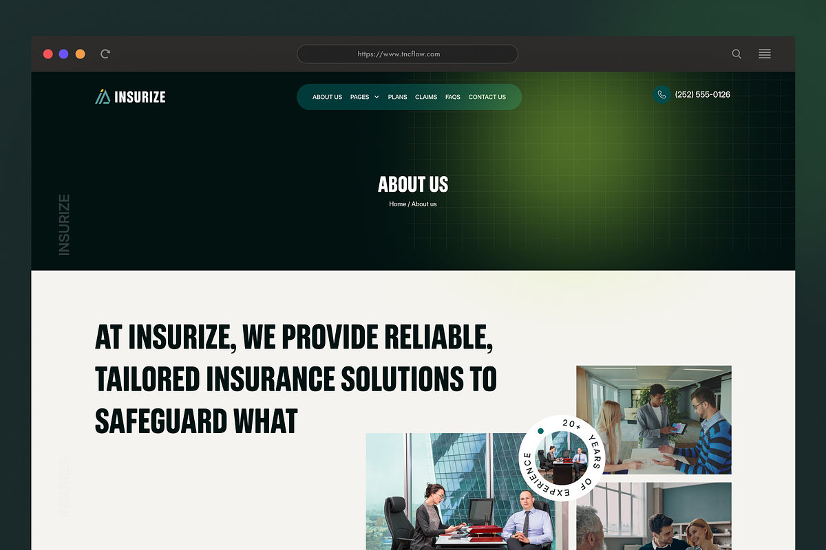 Insurize, Insurance Website Template preview 2