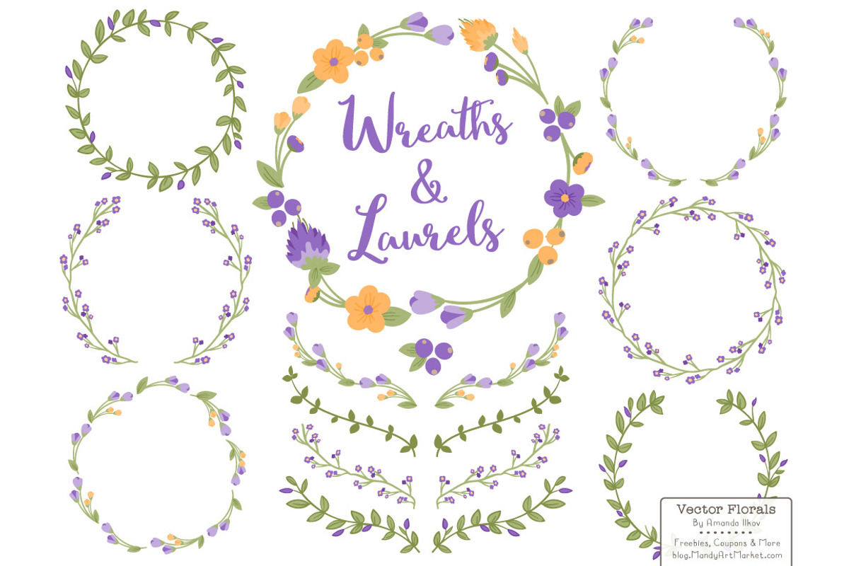 Crocus Vector Flower Wreaths, an Illustration by Amanda Ilkov (Photo 1 of 3)