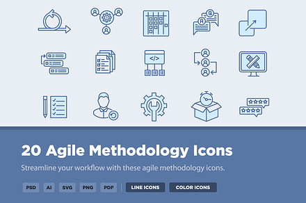 20 Agile Methodology Icons