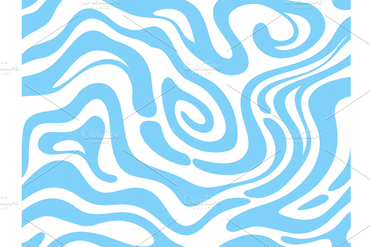 Groovy psychedelic water pattern, a Decorative Illustration by Buch&Bee