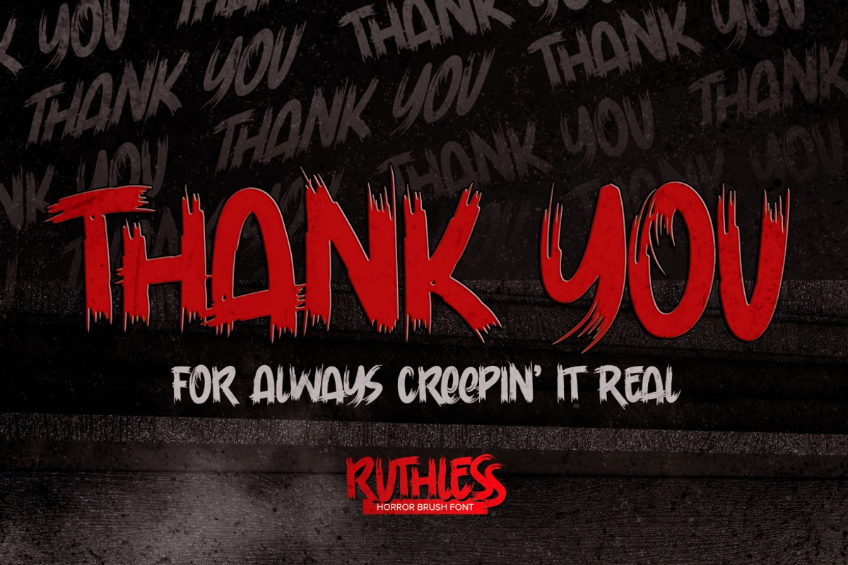Ruthless - Horror Brush Font, a Font by Gassstype (Photo 8 of 8)
