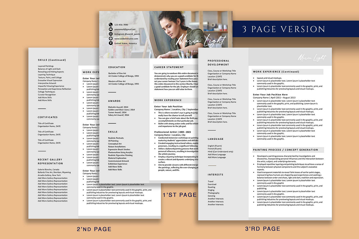 Clean Professional Resume Template, a Resume Template by VictoriousVita (Photo 4 of 8)