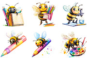 Back to School Bie Clipart, a Seasonal Illustration by Designking (Thumbnail 5 of 5)