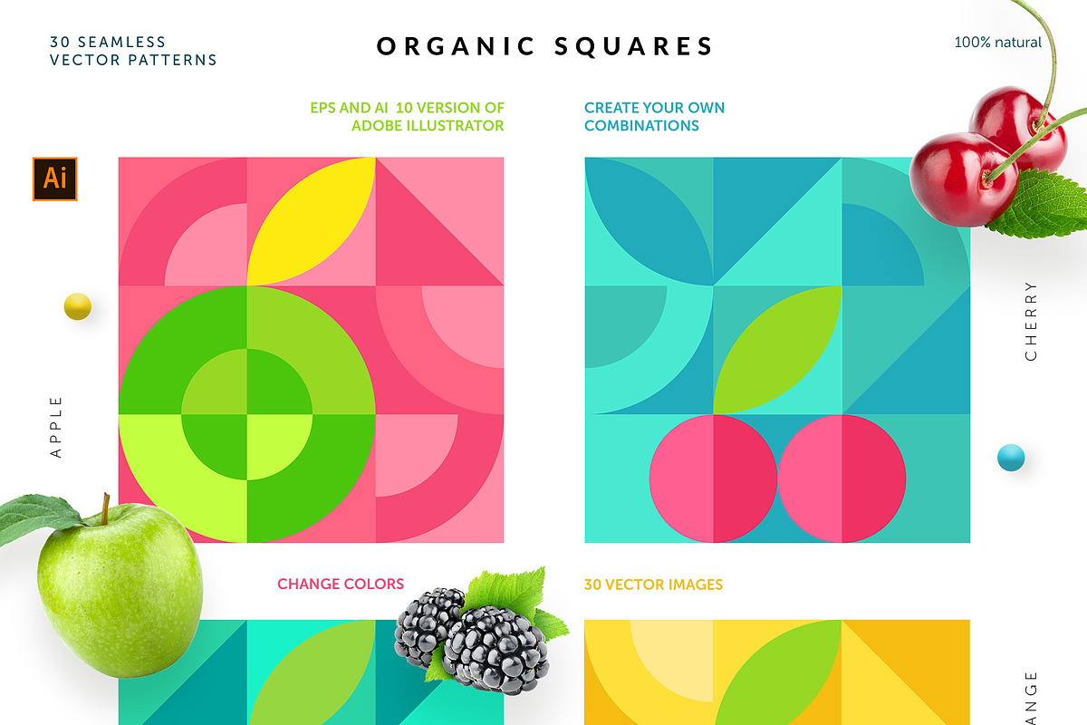 Organic Squares Patterns, a Pattern Graphic by Designnina Shop (Photo 5 of 14)