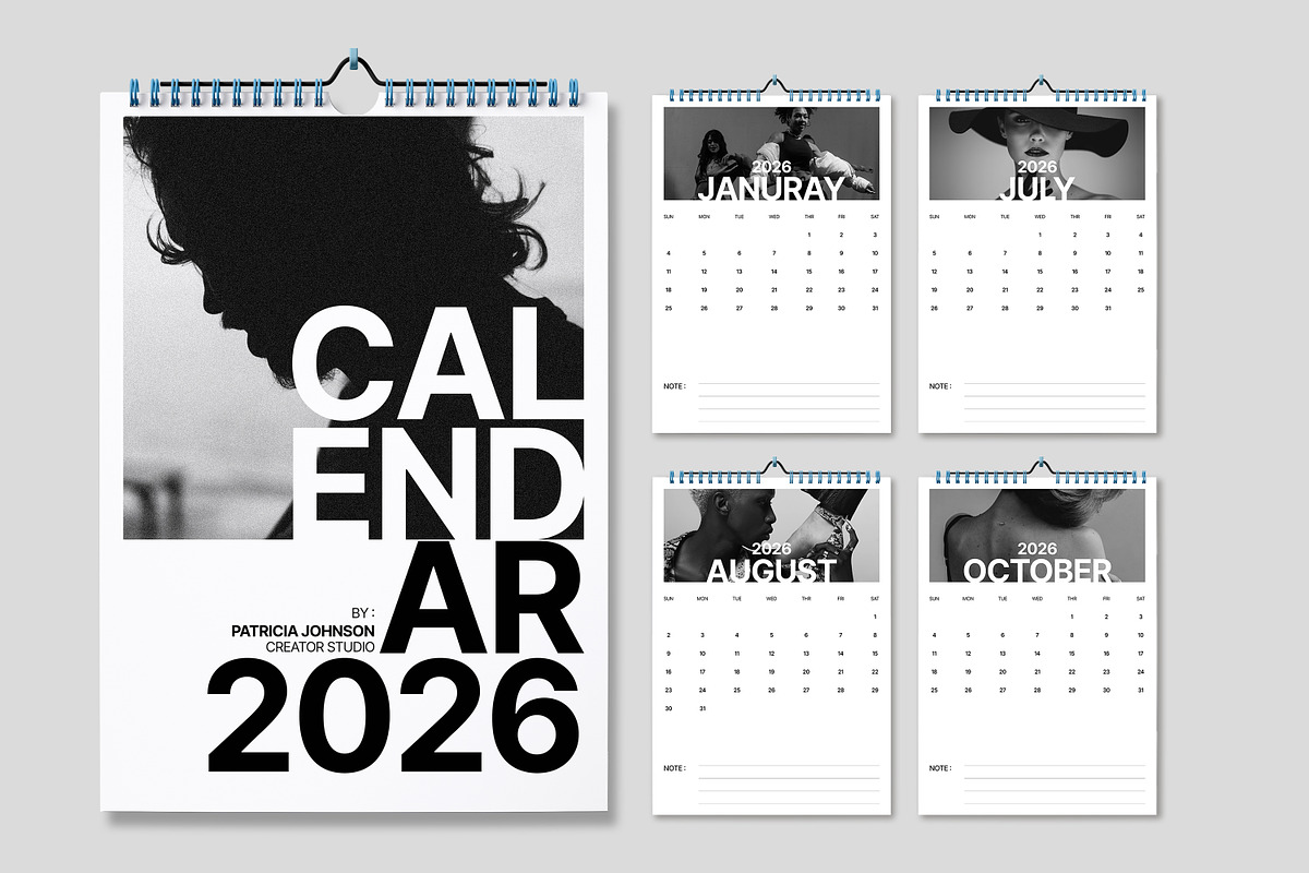 2026 Creative Wall Calender Template, a Stationery Template by Creatiya Type (Photo 2 of 4)