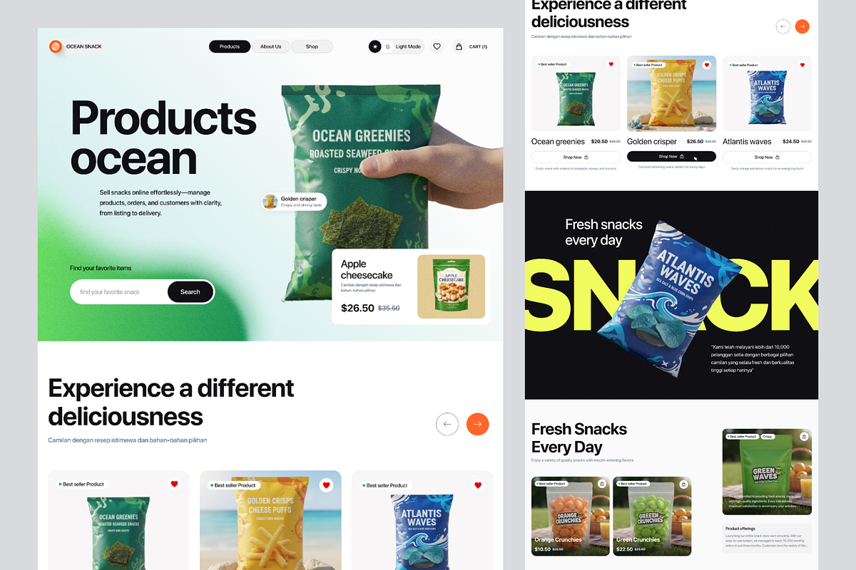 OceanSnack - Product eCommerce, a Landing Page Template by keffidesign (Photo 2 of 2)