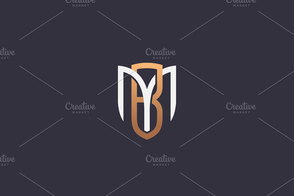 Monogram of Two letters MB or BM.