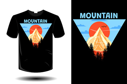 Mountain mockup retro vintage design