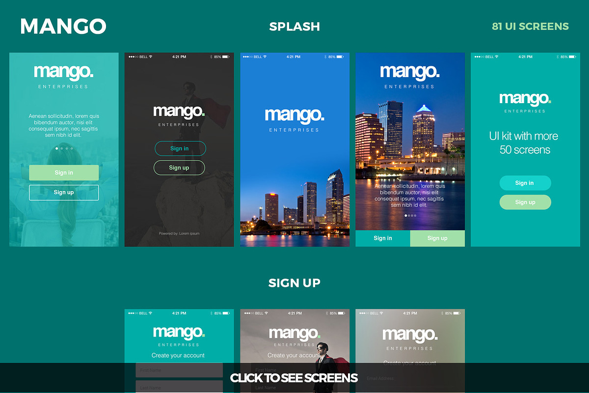 Mango UI Kit (Retina Ready), an UI Kit Template by ZippyPixels