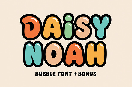 Daisy Noah - Bubble Groovy Font, a Handwritten Font by Jozoor