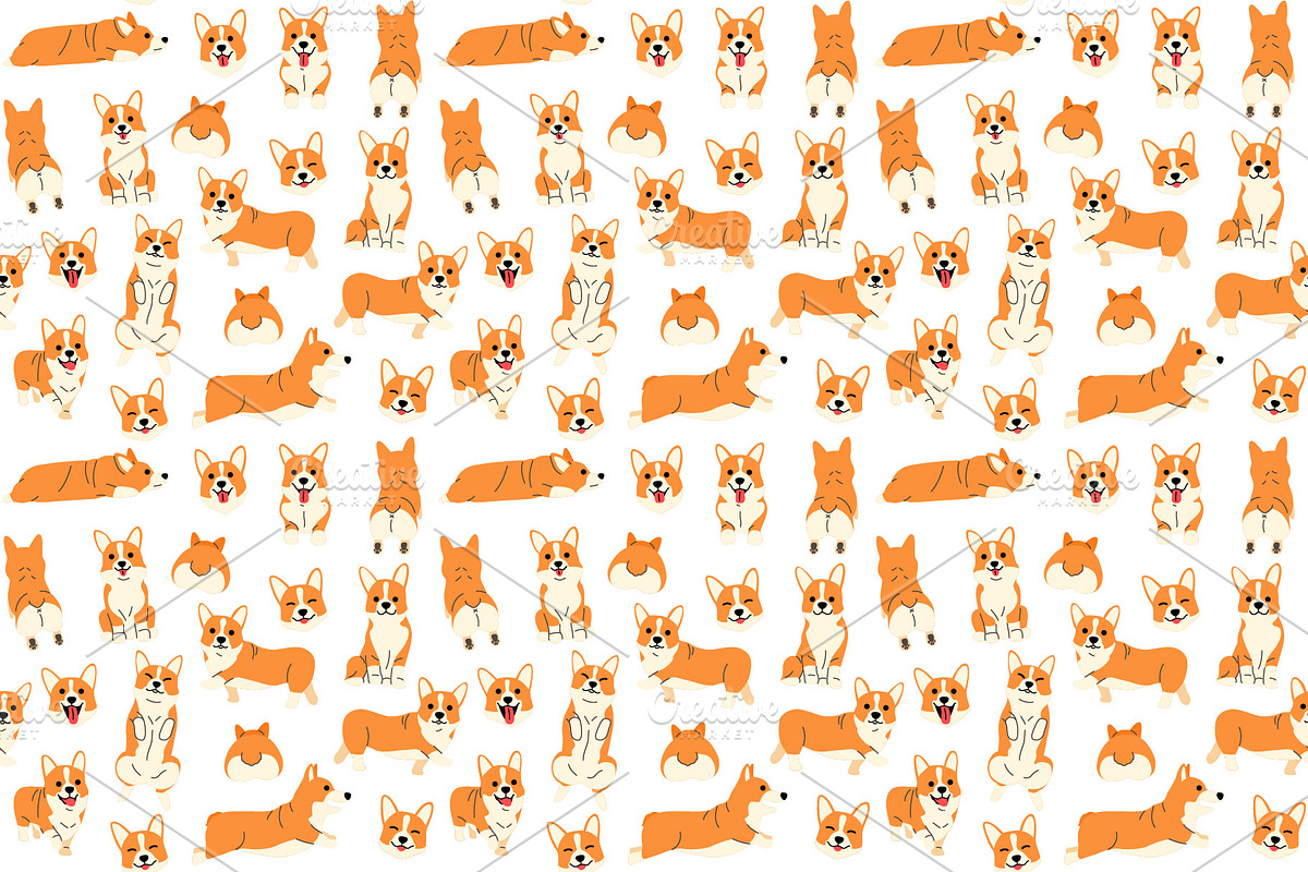 Corgi vector illustration set, an Illustration by faitotoro (Photo 2 of 2)