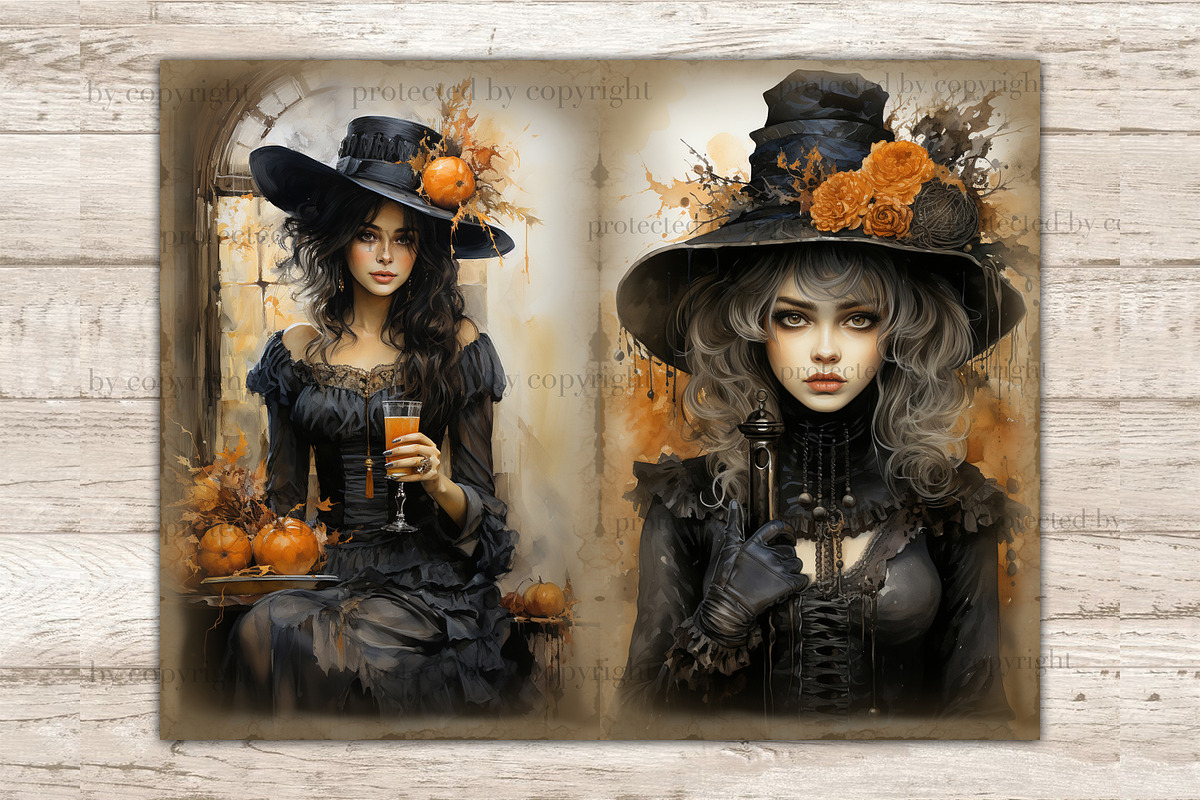 Victorian Autumn Junk Journal Pages, a Person Illustration by GlamArtZhanna (Photo 7 of 9)