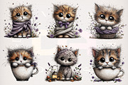 Whimsical Baby Kitten Clipart Bundle, a Transportation Illustration by Digital Artistic99 (Thumbnail 2 of 7)