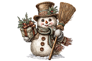 Cozy Snowman Clipart JPG, an Illustration by Memories By Lea (Thumbnail 8 of 17)