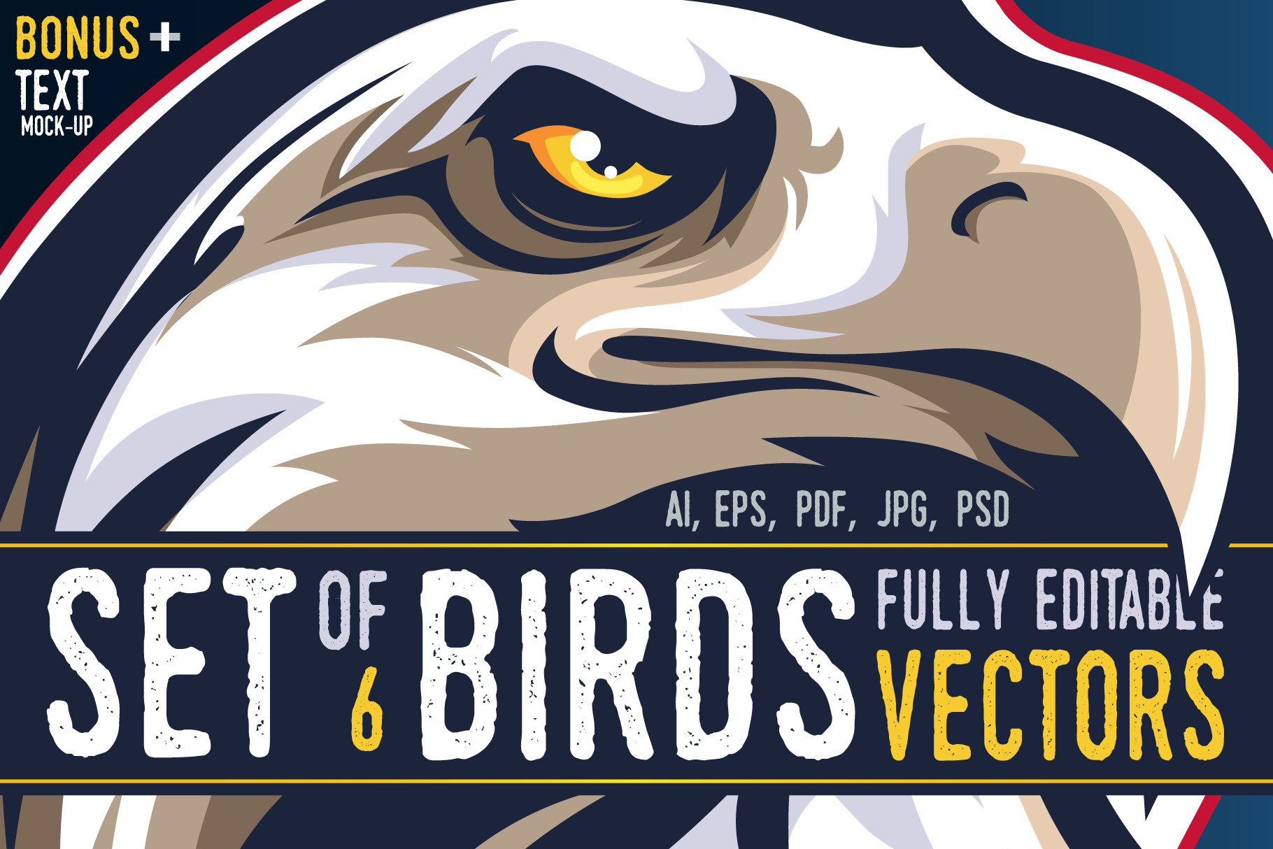 6 Smart Birds Vector set + BONUS, an Animal Illustration by Pixelin Studio