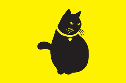 black cat long tails mascot logo, a Branding & Logo Template by devastd