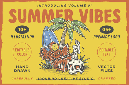 Summer Vibes Volume 01, a Seasonal Illustration by IronbirdCreative