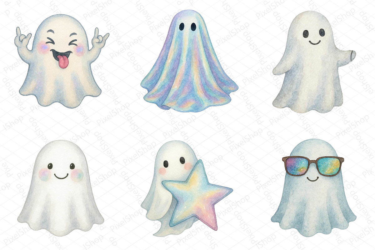 Funny Halloween Ghost Iridescent, an Illustration by DreamPrint404 (Photo 5 of 5)
